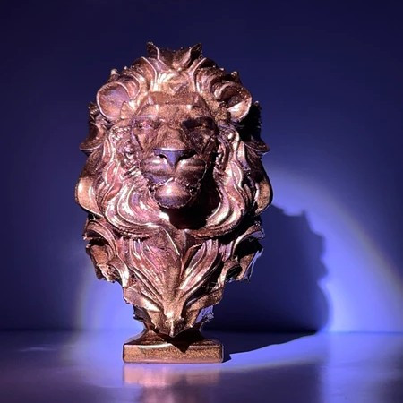 مجسمه کله شیر برنزی